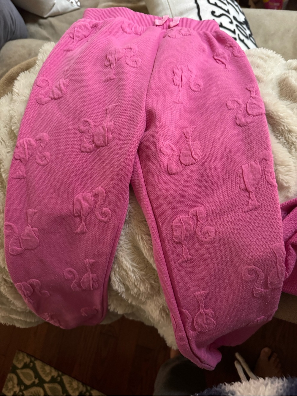 Barbie Pink Embossed Sweatpants Matching Set